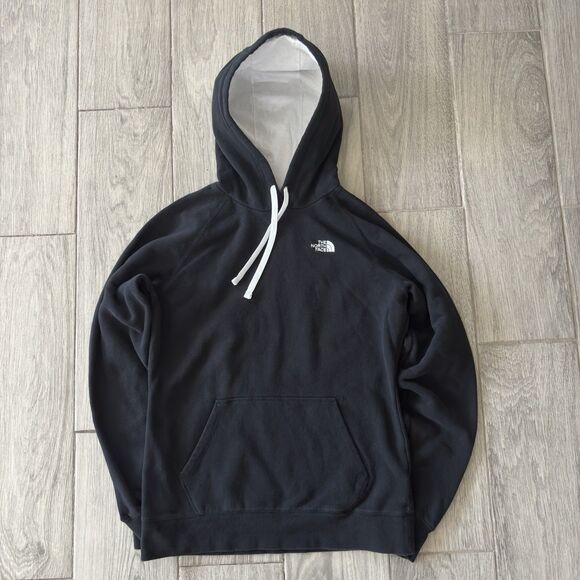 The North Face Black Raglan Hoodie Women's Large Pocket Drawstring - Picture 1 of 10